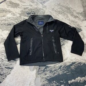 Vintage Peak Performance Are Sweden Jacket Sz L Black Lined Mock Neck Full Zip
